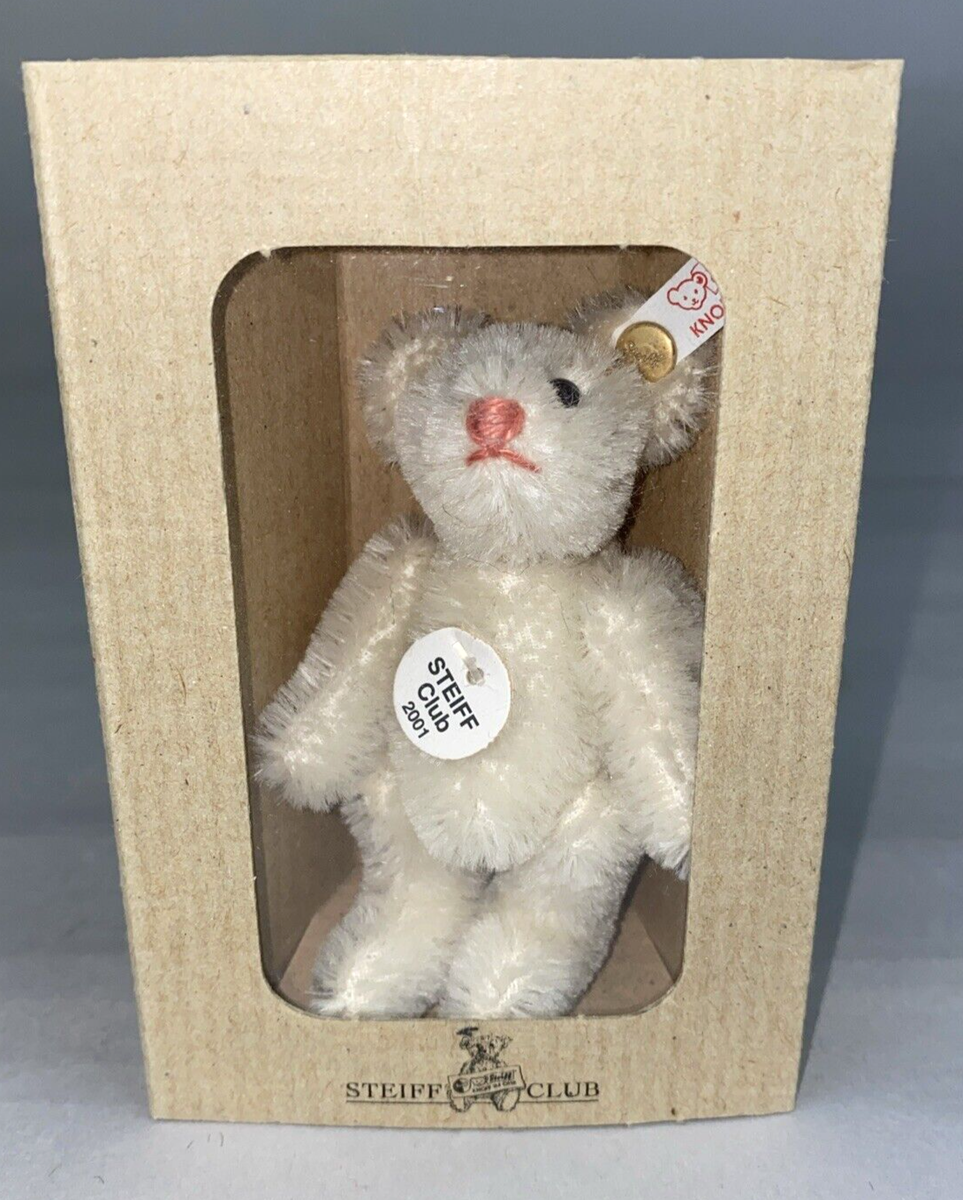 Steiff Club Teddy Bear 2001 - White Mohair 7cm - EAN:420238