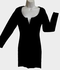 Hi-Quality Stylish Ribbed Knit Mini L Blk LICHI Designer "Little Black Dress"