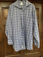 Brooks Brothers 17-34 Supima cotton blue plaid dress shirt