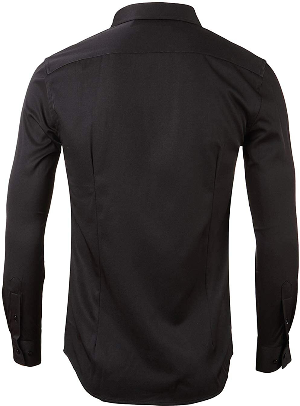 FLY HAWK Mens Dress Shirts, Slim Fit Long Sleeves Elastic Bamboo Fiber