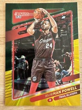 2021-22 Panini Donruss Basketball NBA Norman Powell #102 Green & Yellow Laser