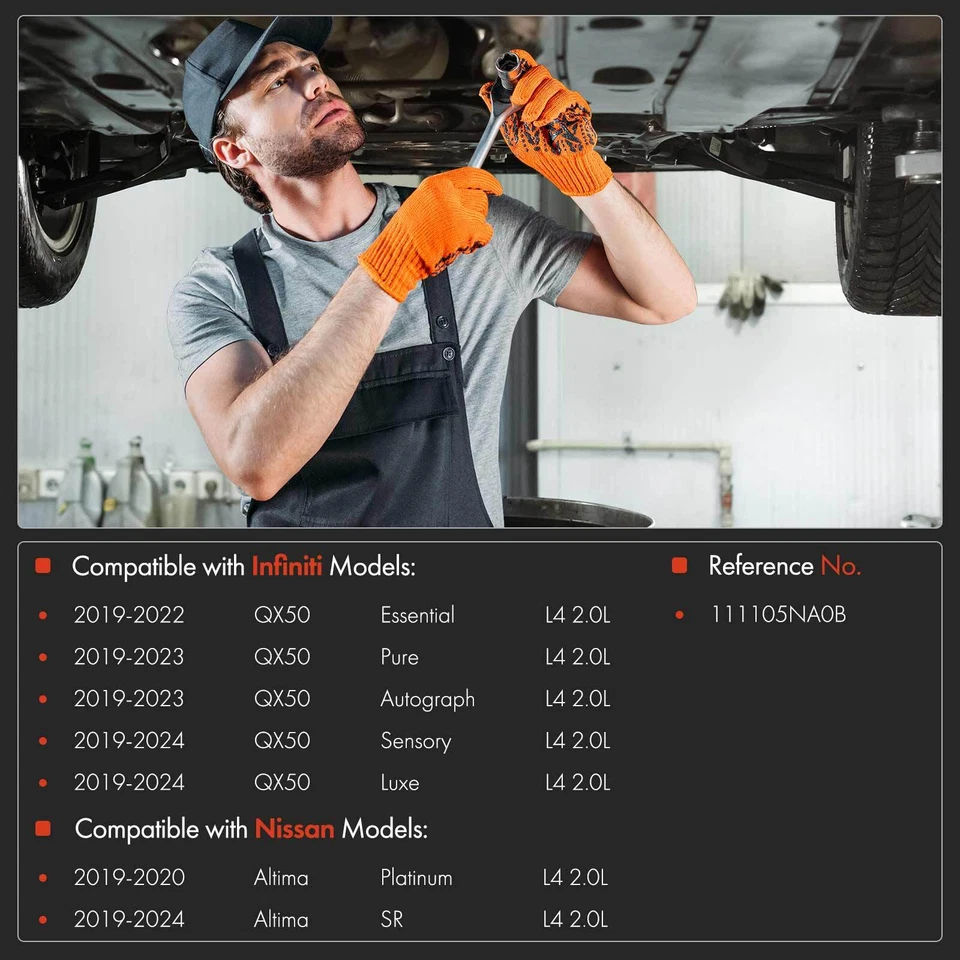 Panela de óleo do motor com plugue de drenagem para Nissan Altima 2019-2024 INFINITI QX50 2019-2024 - Imagem 2 de 4