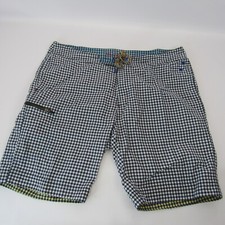Robert Graham Men  s Board Shorts Swim Trunks Size 38 Lined Checked 8.5  Inseam