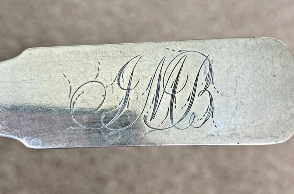 2 CUCHARAS/CARSON & HALL ALBANY NY 1814-1819 GRANDES AMERICANAS TEMPRANAS DE PLATA Foto 3 de 4