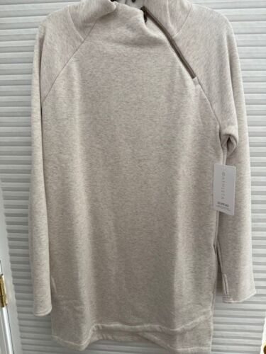 NWT Athleta Cozy Karma Asym Sweatshirt Dress, Toasted Brown SIZE LT L T #383427 - Picture 2 of 16