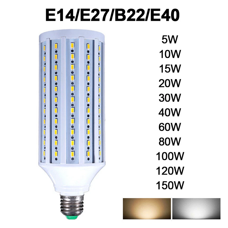 5-100W Equivalent LED Bulb Corn Light E27 B22 E40 For Kitchen Range Hood - Image 2 of 4