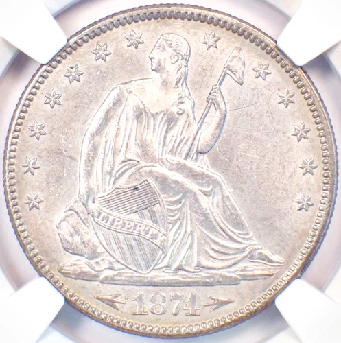 1874 Arrows Seated Liberty Half Dollar 50C - NGC Uncirculated Detail (MS UNC)
