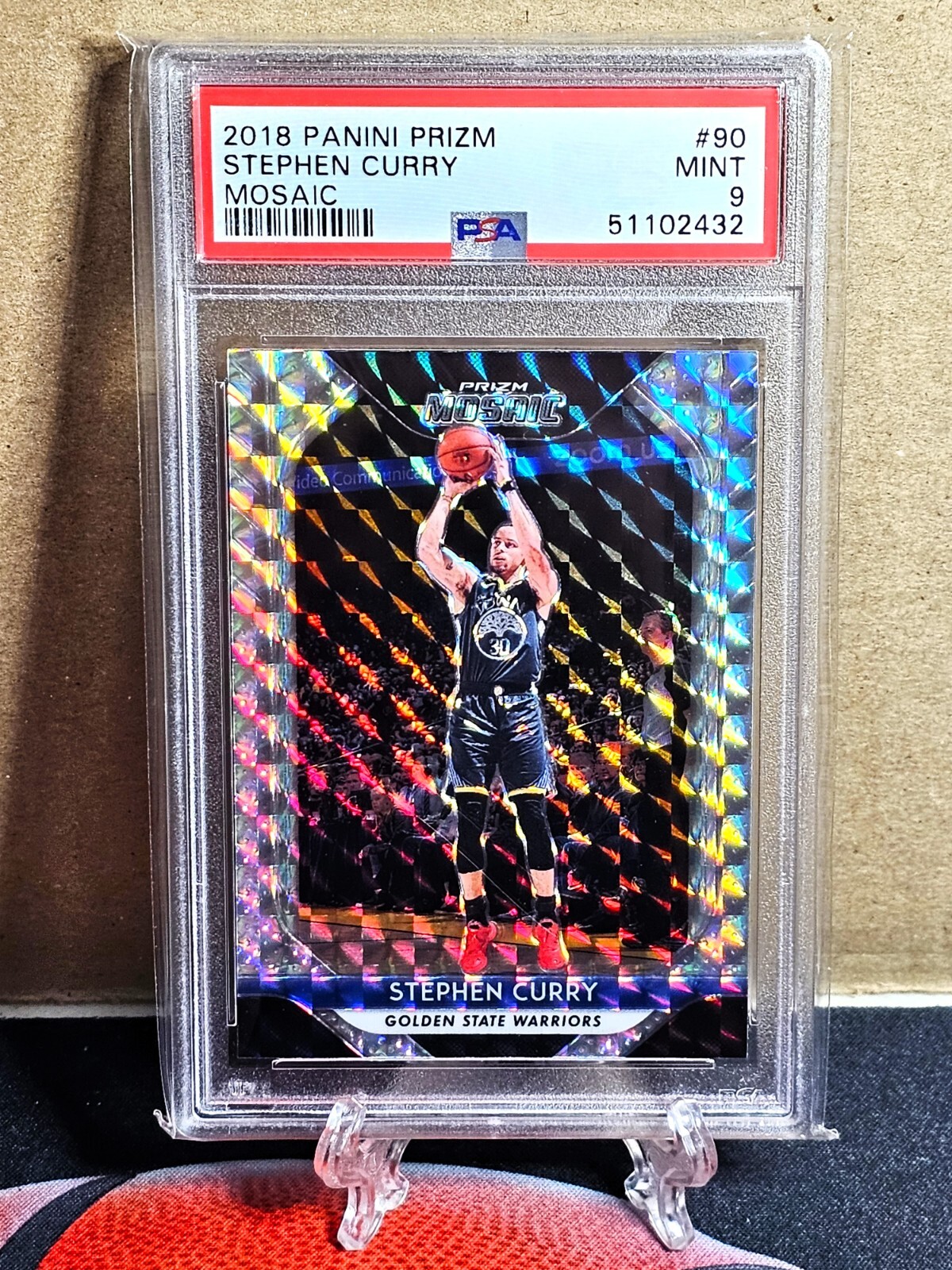2018 Panini Prizm Stephen Curry Mosaic #90 PSA 9 MINT