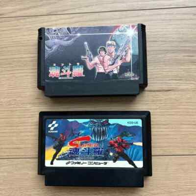 SYY75 Nintendo Famicom Contra 1 2  FC SET ship free Japan