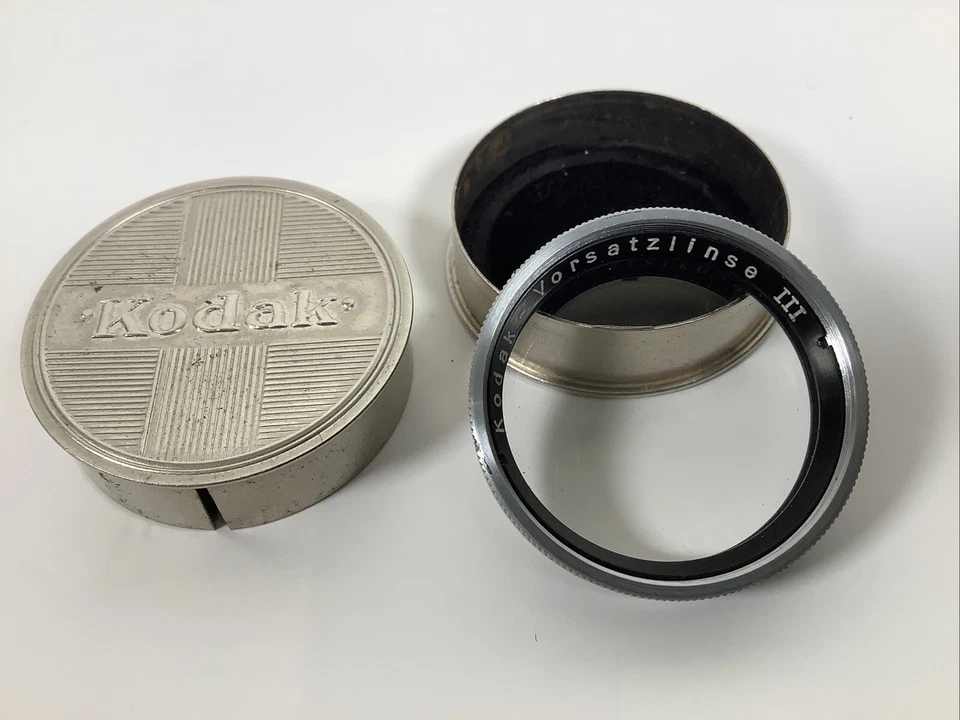 VINTAGE KODAK RETINA II AUXILIARY LENS III WITH METAL CASE MADE IN GERMANY - Image 3 of 4