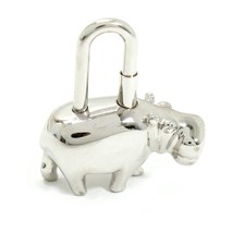 HERMES Cadena Hippopotamus Hippo Silver Limited ANNEE DES FLEUVES 2005 Birkin Ke