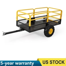 Heavy Duty Steel Dump Cart 1600 Lbs 22 Cu ft Garden Trailer ATV UTV Dump Trailer