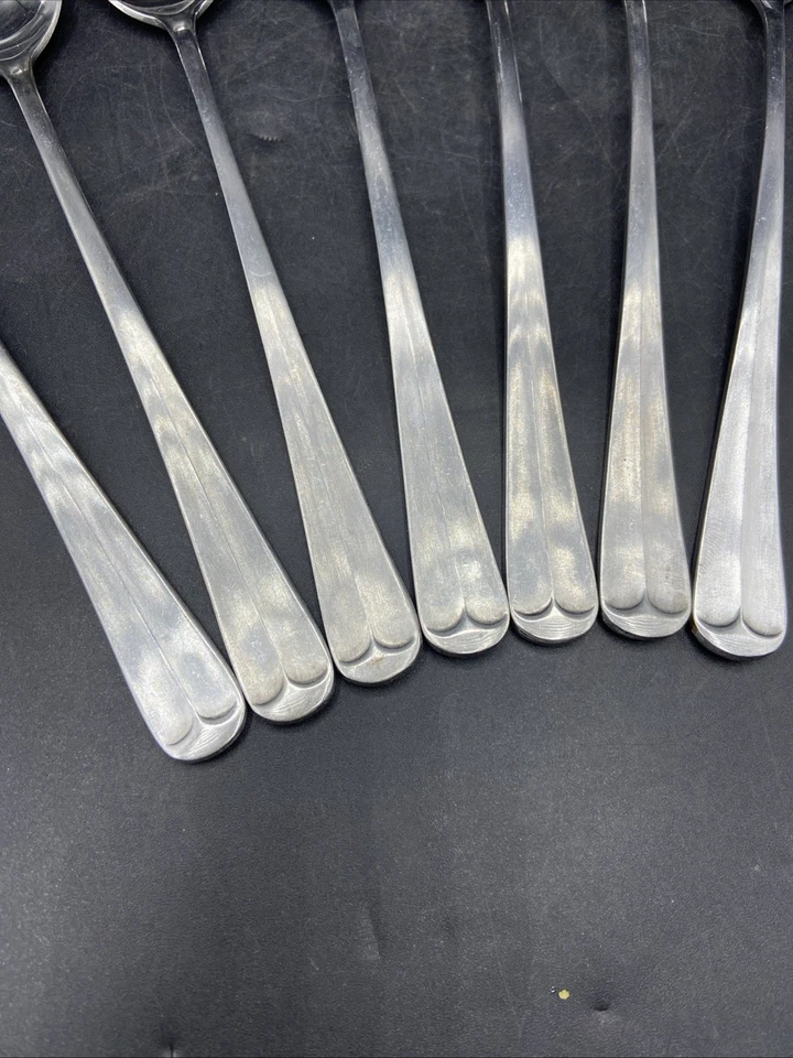 NORTHLAND POST ROAD COREA (7) SIETE CUCHARAS DE TÉ HELADO 7-1/2” L CUBIERTOS DE ACERO INOXIDABLE Foto 4 de 4