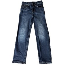 Jumping Beans Boys Jeans Size 7 Relaxed Straight Adjustable Waist Blue 22x21.5