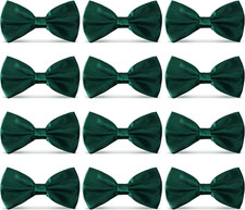 Men'S Bowties Formal Satin Solid - 6/12 Pack Bow Ties Pre-Tied Adjustable Ties f