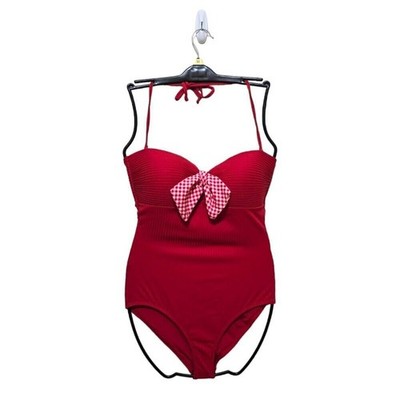 Matilda Jane NWT Enchanted Garden Poolside Party Red Halter Neck Swimsui 