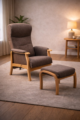 Hjort Knudsen   Armchair with Matching Footstool   Adjustable Backrest   Modern