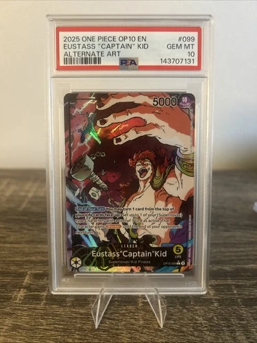Bandai Eustass 'Captain' Kid OP10-099 Leader Alternate Art Foil PSA 10 EN