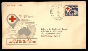 Mayfairstamps Australia FDC 1954 Red Cross society 40th anniversary First Day Co