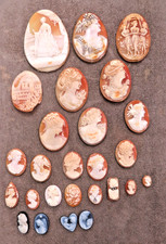 LOT OF VINTAGE UNMOUNTED CAMEOS, 26 IN TOTAL 10 m/m to 55 m/m