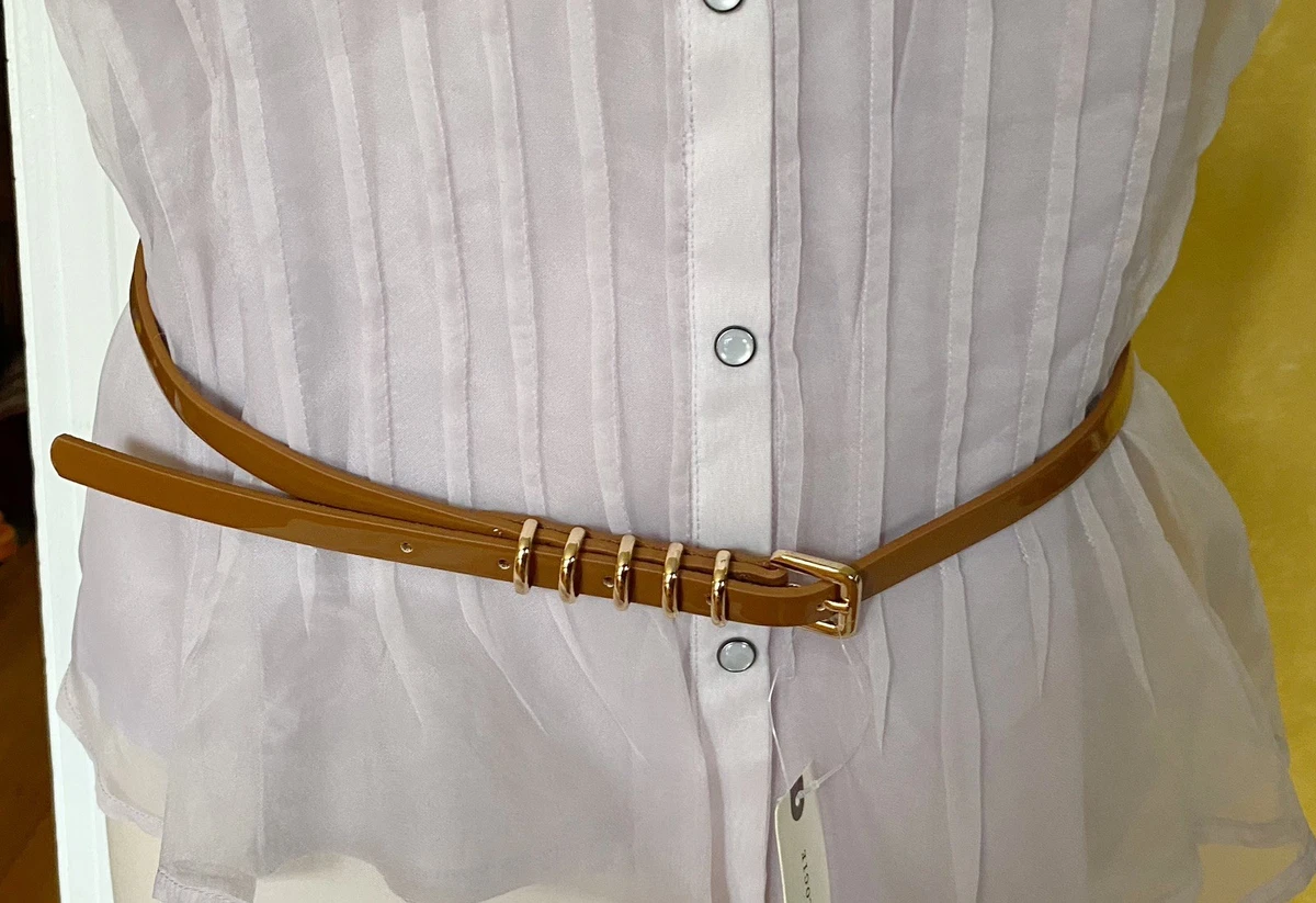 Vintage ANTHROPOLOGIE HEAVEY STEEL AND LEATHER BELT Anthropologie Leather Skinny Belts for Women for sale | eBay main image 3