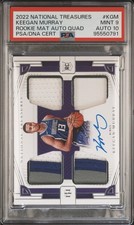 2022 National Treasures Keegan Murray Rookie Tappetino Auto Quad /99 PSA 9 AUTO 10