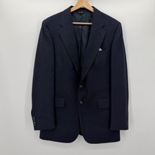 Vintage Redwood Ross Mens Pure Wool Two Button Blazer Sport Coat Navy 40R