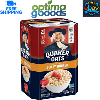 Quaker Old Fashioned Oats 160 oz. (2 Pack) - Bulk Oatmeal for Breakfast & Baking