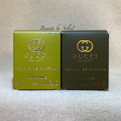Gucci Guilty Pour Homme MINI Splash Set: Elixir + Absolu de Parfum .16oz 5ml NIB