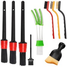 Auto Car Detailing Brush Set Car Interior Cleaning Kit Includes 3 Boar Hair Deta