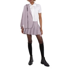 Thom Browne Check-Pattern Pleated Miniskirt