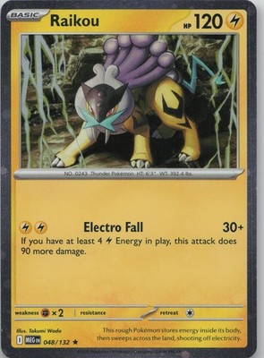 Raikou (Cosmos Holo) 048/132 Holo Mega Evolution Pokemon NM