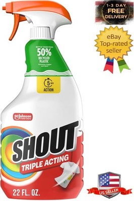 Shout Active Enzyme Laundry Stain Remover Spray, Triple-Action Prewash 22oz
