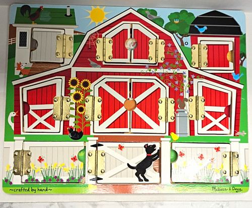Melissa & Doug Wooden Puzzle Hide & Seek Farm Magnetic Board 9" x 12"