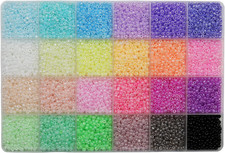 8/0 Glass Seed Beads 3Mm - 24 Color Pony Beads Kit for Jewelry Making 6720Pcs 