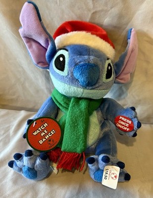 NWT Disney Store Dancing Stitch In Santa Cap Plush Toy From Smoke Free Home