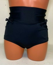 Unique Vintage Women's Banded High-Waist Gilda Bikini Bottom Black Size Small -
