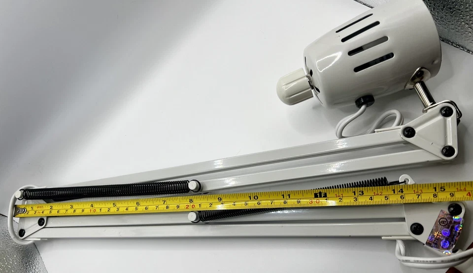 Vintage Lite Source LS-105WHT Swing Adjustable Arm Clamp On Lamp Desk White  - Image 4 of 4