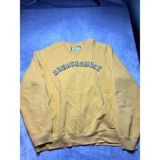 Abercrombie Fitch Sweatshirt Mens Large Yellow Arched Logo Crewneck Vintage
