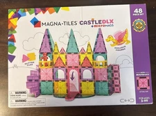 Castle DLX 48-Piece Magnetic Construction Set,  Magna Tiles DAMAGED BOX