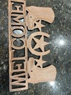 Cast Iron STAR WELCOME Cowboy Boots Plaque Sign Rustic Ranch Wall Decor TEXAS — photo 2