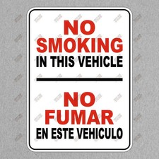 No Smoking in This Vehicle Safety Sign Sticker OSHA Compliant, 639303