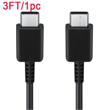 1pc 3FT TYPE-C to Type-C Fast Charging Data SYNC Charger Cable 3FT
