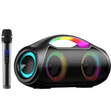 Tragbarer kabelloser Bluetooth-Lautsprecher RGB Party Musikplayer mit Mikrofone