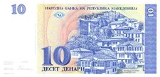 05 Macedonia / Mazedonien P9a 10 Denari 1993 UNC