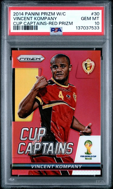 2014 PANINI PRIZM WORLD CUP CUP CAPTAINS #30 VINCENT KOMPANY 128/149 PSA 10