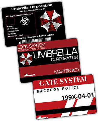 Survival Horror Key Card Pack   Set of 3 PVC Access Cards   Sci-Fi Biohazard Sty