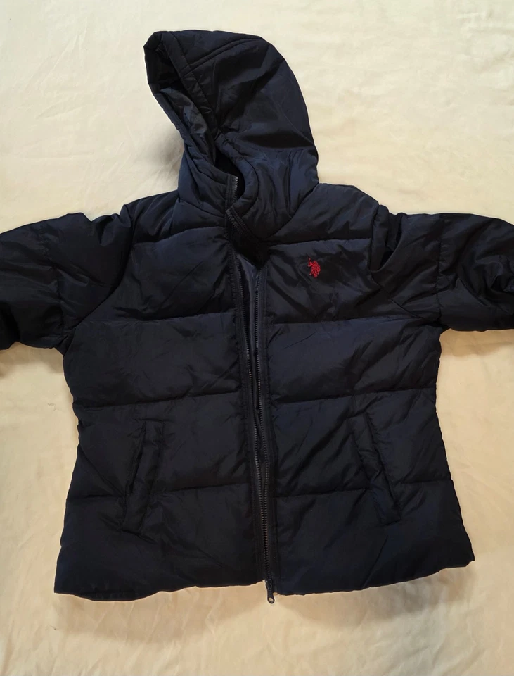 U.S. Polo Assn Puffer Jacket Coat w/ Hoodie Blue Men’s Size XL - Image 2 of 4