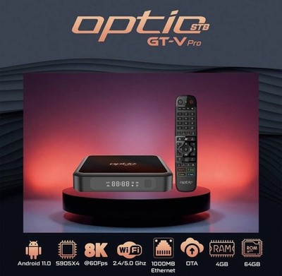 OPTIC GT-V PRO   Android TV Box | 4K UHD | Player-App | 4GB/64GB
