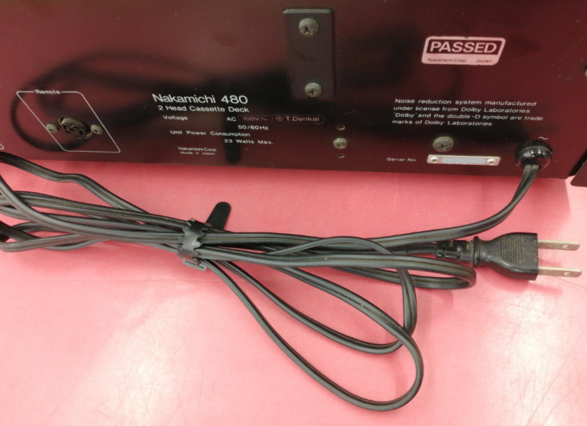 Nakamichi 480 2 Head Stereo Cassette Deck AC100V 50/60Hz Silver